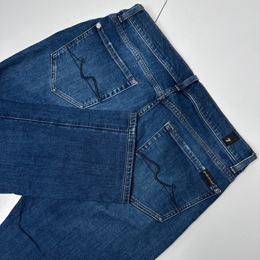 7 For All Mankind Slimmy Mens Dark Wash Blue Slim Straight Jeans Size 34